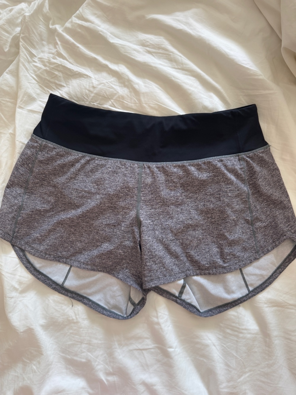 lululemon athletica Gray and Black Women's Running Shorts